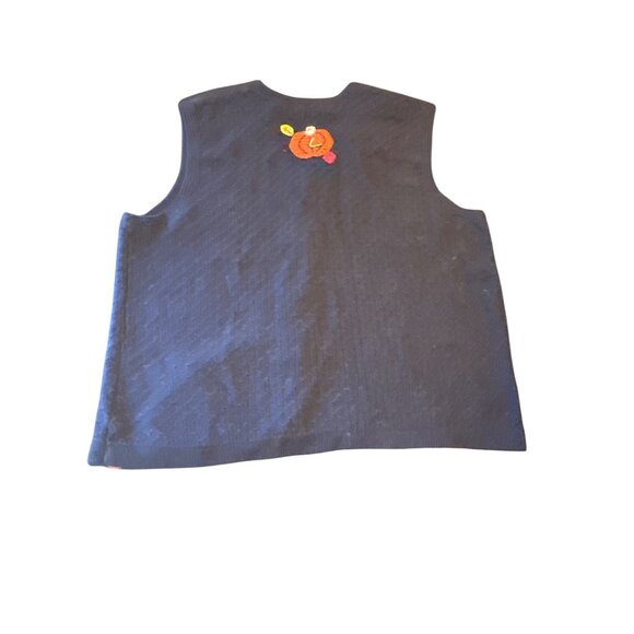 Karen Scott Hand Embroidered Halloween Pumpkin Vest L - Picture 6 of 6